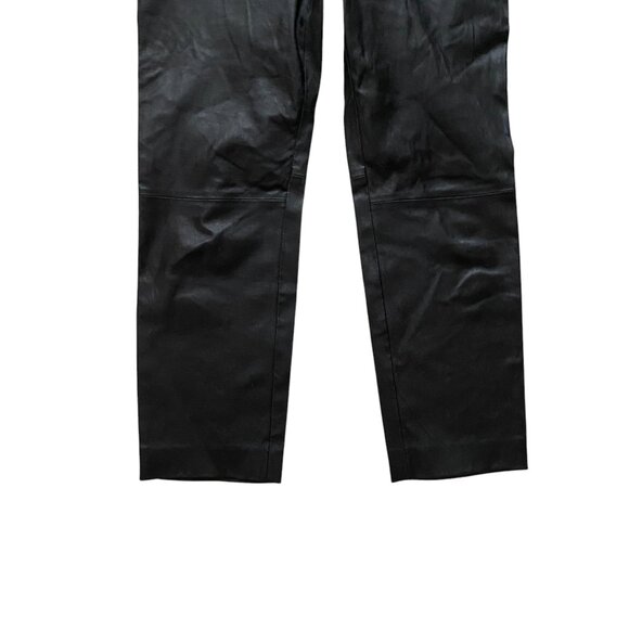 Vince 100% Lamb Leather Boot-Cut Pant Black Designer Mobwife Quiet Luxury-10 - Picture 4 of 12